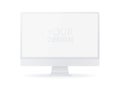 Computer monitor template isolated. White color. Flat style pc border. Simple modern colorful design. Realistic gadget concept Royalty Free Stock Photo