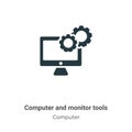 Computer and monitor tools vector icon on white background. Flat vector computer and monitor tools icon symbol sign from modern Royalty Free Stock Photo
