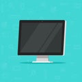 Computer monitor vector illustration, flat cartoon design of wide screen display , modern led lcd tv or monitor Royalty Free Stock Photo