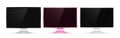 Computer monitor vector set design. Desktop computer collection isolated in white background. Royalty Free Stock Photo