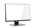 Computer monitor white screen, isolated on white background