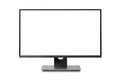 Computer monitor white screen, isolated on white background