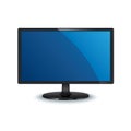 Computer monitor wide screen on white background