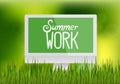 Computer monitor workplace summer work Royalty Free Stock Photo