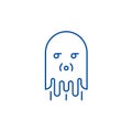 Computer monster line icon concept. Computer monster flat vector symbol, sign, outline illustration.