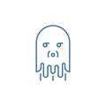 Computer monster line icon concept. Computer monster flat vector symbol, sign, outline illustration.