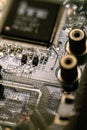 Computer motherboard circuits parts or repair Royalty Free Stock Photo