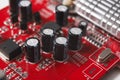 Computer motherboard components close up Royalty Free Stock Photo