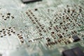 Computer motherboard components close up Royalty Free Stock Photo