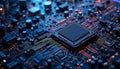 computer motherboard with electronic circuit. high-performance microprocessor. artificial intelligence. advanced computing
