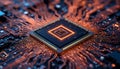 computer motherboard with electronic circuit. high-performance microprocessor. artificial intelligence. advanced computing