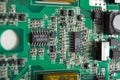 Computer motherboard microcircuit close up Royalty Free Stock Photo