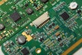 Computer motherboard microcircuit close up Royalty Free Stock Photo