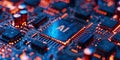 A computer motherboard with a state-of-the-art AI processor. AI generative Royalty Free Stock Photo