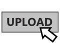 A computer mouse arrow cursor clicking on a tab named upload