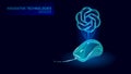 Computer mouse with Artificial intelligence Chat GPT. Machine learning online technology concept on cloud internet big