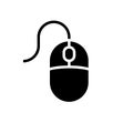 Computer mouse black glyph icon on white background Royalty Free Stock Photo