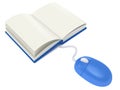 Computer mouse with book. 3d render.
