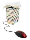 Computer mouse and books Royalty Free Stock Photo