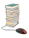 Computer mouse and books Royalty Free Stock Photo