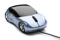 Computer mouse car on white Royalty Free Stock Photo