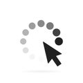 Computer mouse click cursor arrow icon. Loading process. Vector illustration