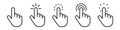 Computer mouse click cursor arrow icons set. Clicking cursor, Vector hand cursors icons click set. Hand icon design. Pointer click Royalty Free Stock Photo