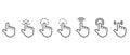 Computer mouse click cursor arrow, vector icons set. Clicking cursor, pointing hand clicks and pointer click Royalty Free Stock Photo