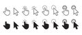 Computer mouse click cursor arrow, vector icons set. Mouse and pointer click cursor and collection Royalty Free Stock Photo