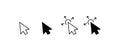 Computer mouse click cursor black arrow icons set. Cursor icon. Vector illustration. Mouse click cursor collection Royalty Free Stock Photo