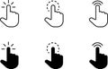 Computer mouse click cursor black arrow icons set. Cursor icon. Vector illustration. Mouse click cursor collection Royalty Free Stock Photo
