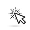 Computer mouse click cursor gray arrow icon. Mouse vector illustration.