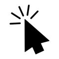 Computer mouse click cursor gray arrow icon. Vector illustration Royalty Free Stock Photo