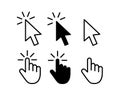 Computer mouse click cursor gray arrow icons set and loading icons. Cursor icon. Vector illustration Royalty Free Stock Photo