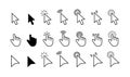 Computer mouse click cursor gray arrow icons set and loading icons. Cursor icon. Vector illustration. Mouse click cursor Royalty Free Stock Photo