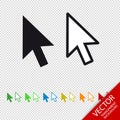 Computer Mouse Click Pointer Arrow - Vector Icon - Isolated On Transparent Background