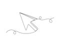 Computer mouse click pointer cursor arrow continuous one line shape isolated vector illustration Royalty Free Stock Photo