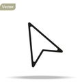 Computer mouse click pointer cursor arrow flat vector icon for apps and websites Royalty Free Stock Photo