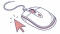 Computer Mouse Click Pointer Interaction vector design Generative AI Royalty Free Stock Photo