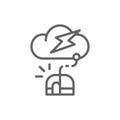 Computer mouse with cloud, server line icon. Royalty Free Stock Photo