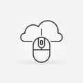 Computer Mouse with Cloud vector concept outline icon Royalty Free Stock Photo