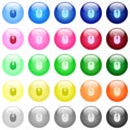 Computer mouse with cord icons in color glossy buttons Royalty Free Stock Photo
