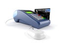 Computer mouse with credit card reader Royalty Free Stock Photo