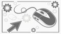 Computer mouse and cursor arrow, technology interface vector design Generative AI Royalty Free Stock Photo