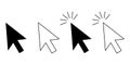 Computer mouse cursor click icon set vector illustration Royalty Free Stock Photo