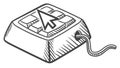A computer mouse cursor clicking on a single keyboard key vector design Generative AI Royalty Free Stock Photo