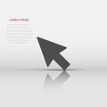 Computer mouse cursor icon in flat style. Arrow cursor vector illustration on white isolated background. Mouse aim business Royalty Free Stock Photo