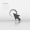 Computer mouse cursor icon in flat style. Arrow cursor vector illustration on white isolated background. Mouse aim business Royalty Free Stock Photo