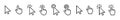 Computer mouse cursor icon set, arrow and hand pointers with loading symbol, click cursor for UI and web apps Royalty Free Stock Photo