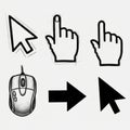 Computer mouse and cursor icons isolated on white background Royalty Free Stock Photo